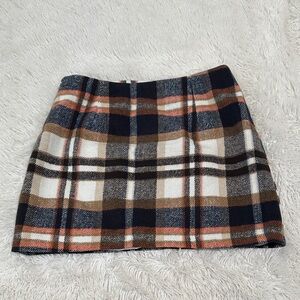 🟤 iO Flannel Plaid Mini Skirt
